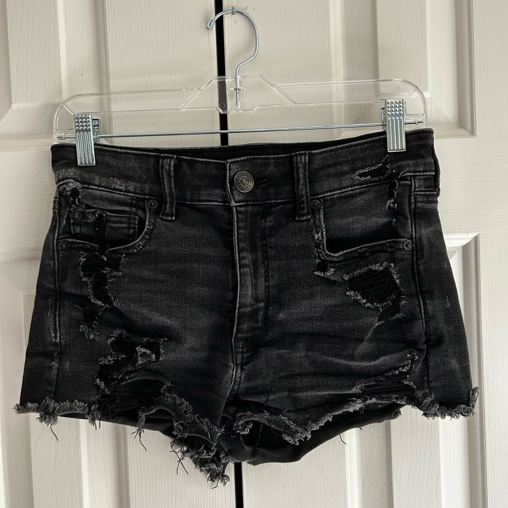 American eagle high-rise shortie jean shorts